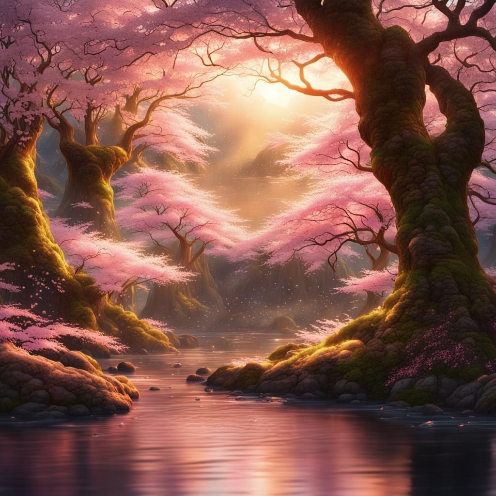 Enchanted Cherry Blossom Forest in Unreal Engine 5