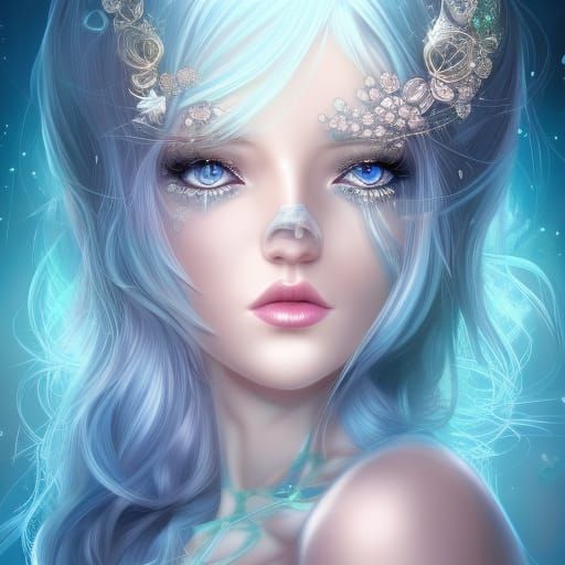Diamond Enchantress: Elegant Fantasy Digital Art