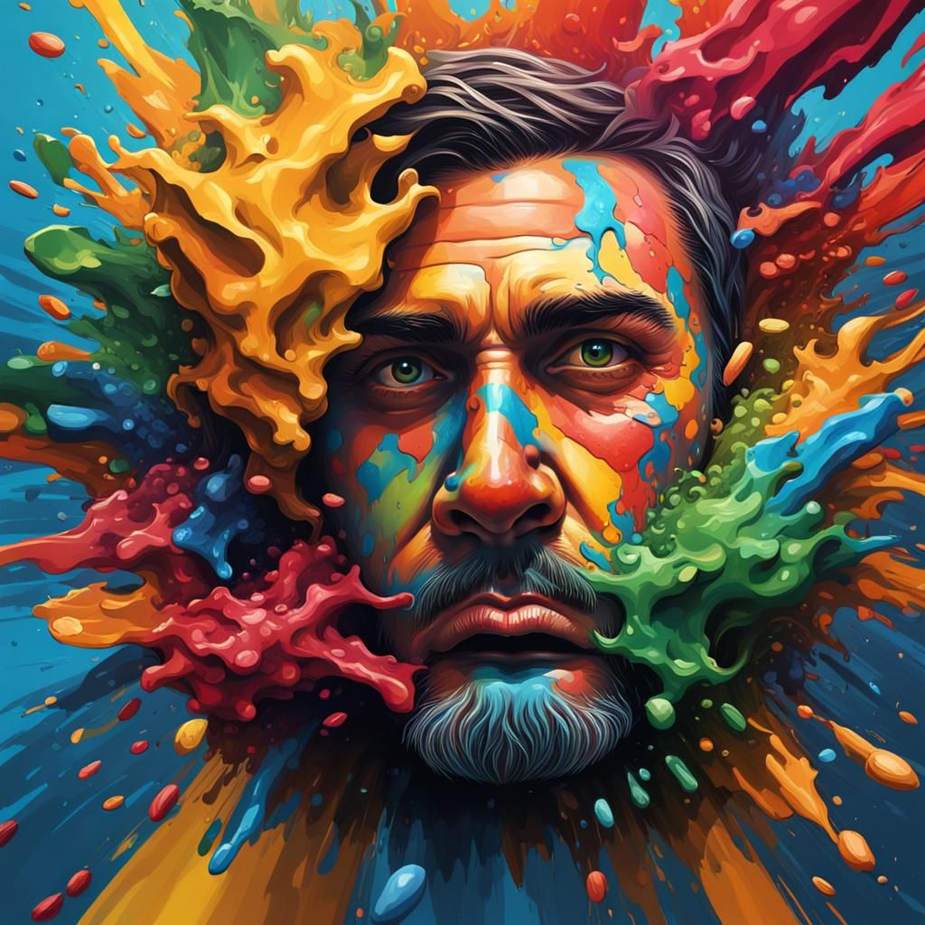 Hyperrealistic Ferris Wheel Splash Art