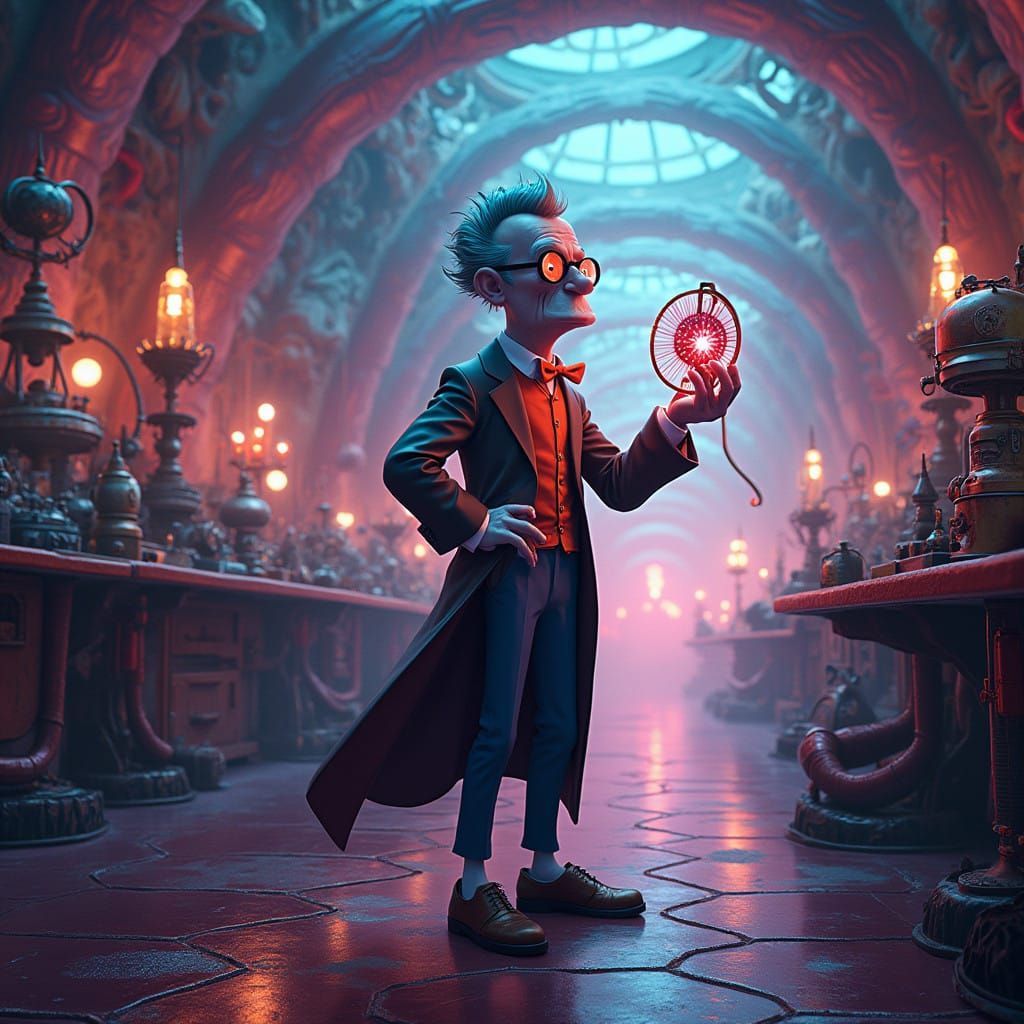 Eccentric Futurist Scientist Contemplates Existence in a Cyb...