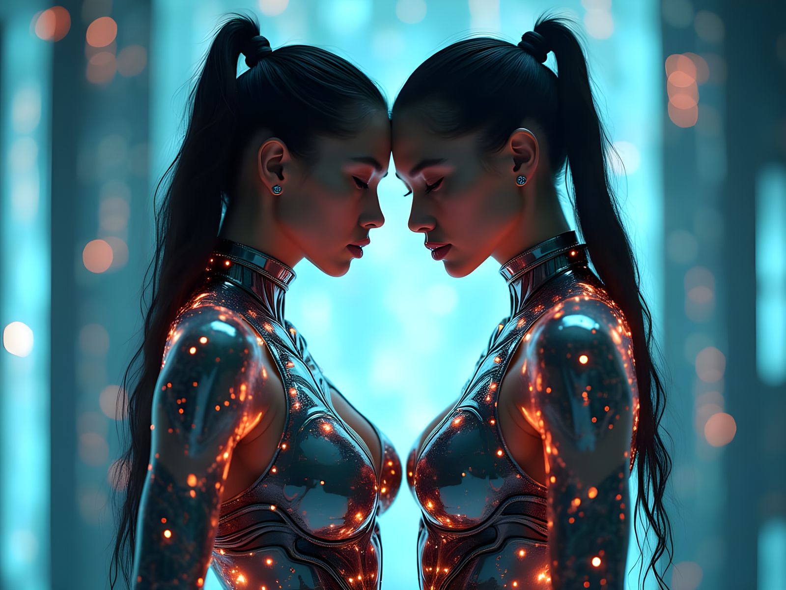 Futuristic Women in Biomechanical Armor