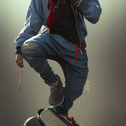 Hyperdetailed Urban Skater Portrait in Artstation Style