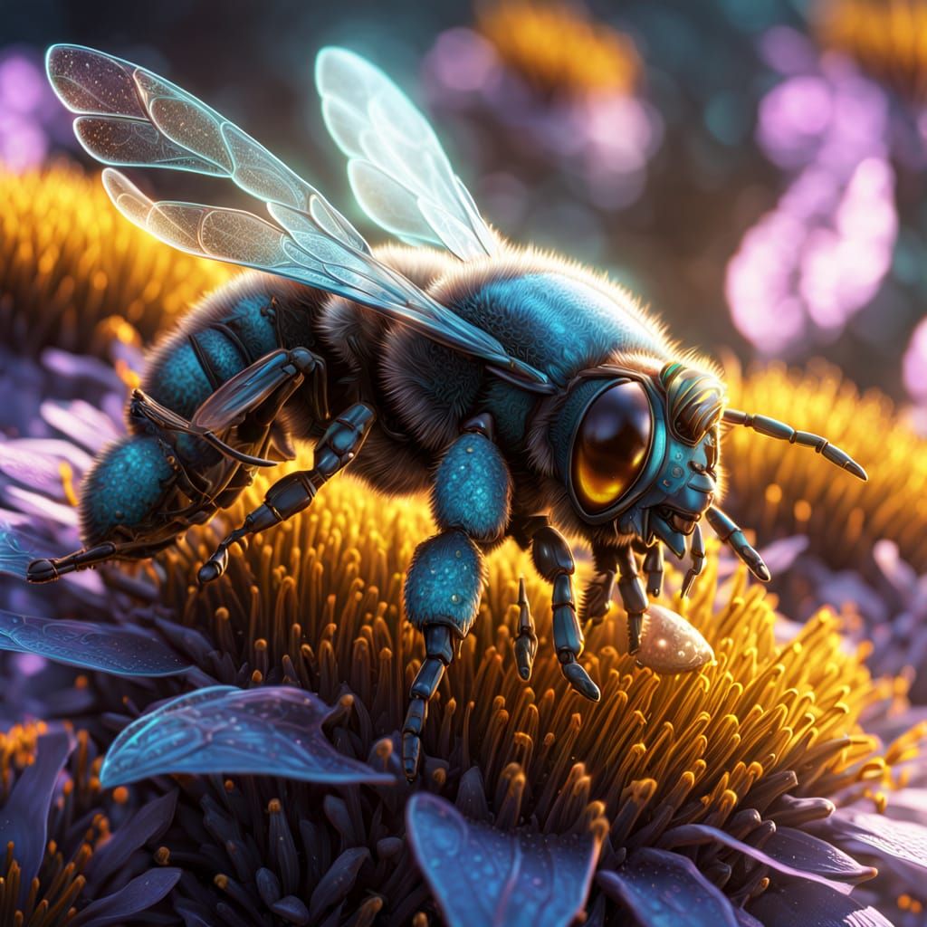 Meechanical frost-punk bee