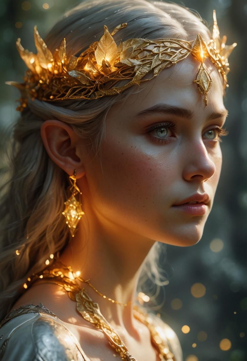 Beautiful Elf Portrait in Lord of the Rings Style