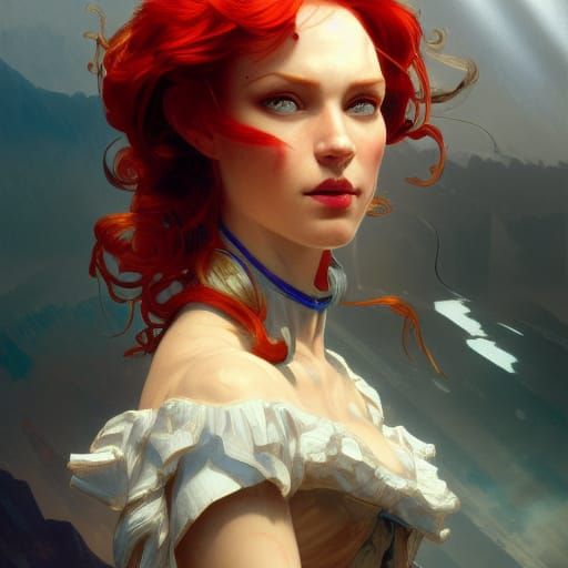 Cyborg Bartender Portrait in Hyperdetailed Digital Art