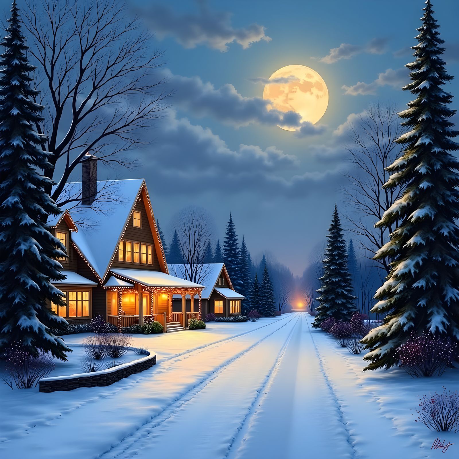 Winter Wonderland Road in Christmas Lights