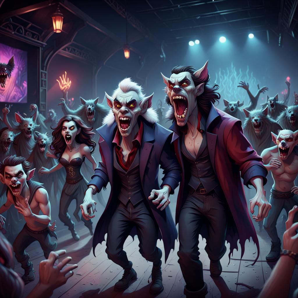 Monsters' Rave: Caricatures in Detailed Digital Painting
