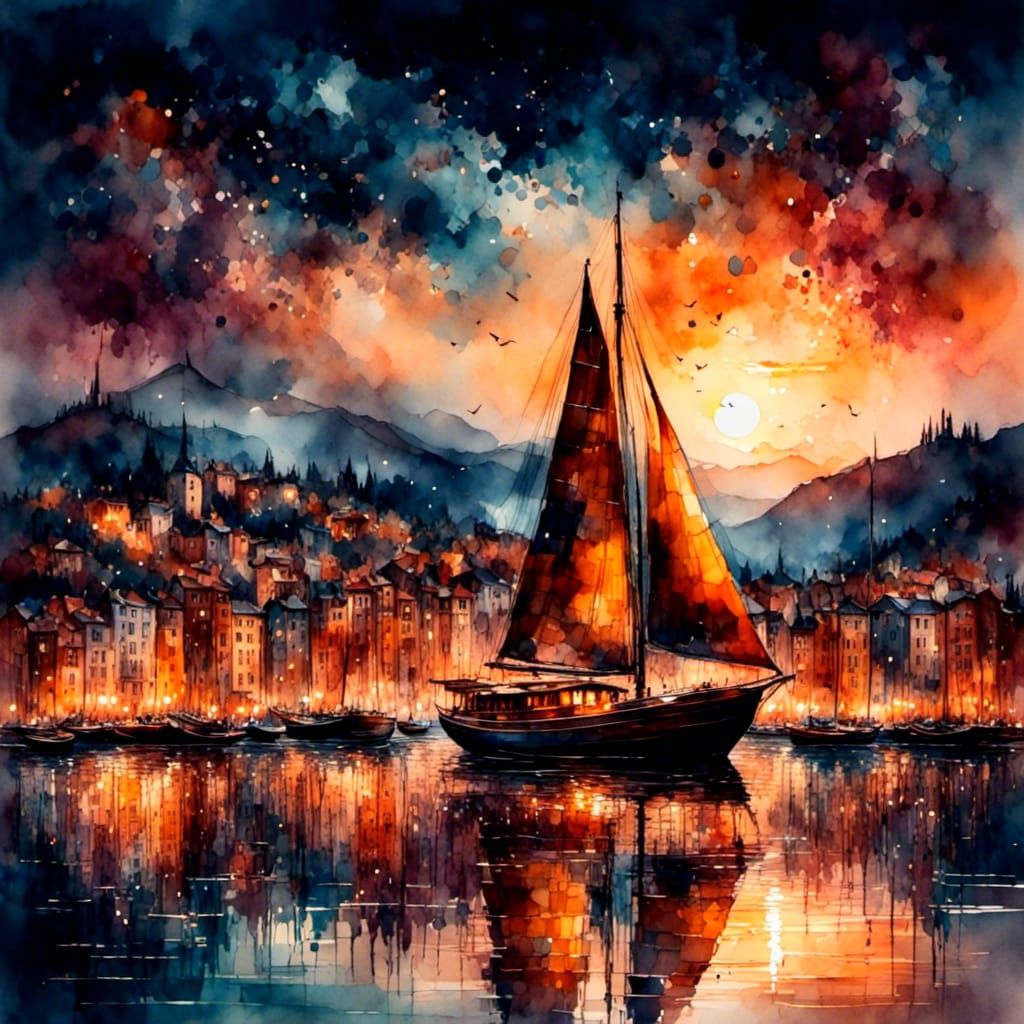 Autumn night sail