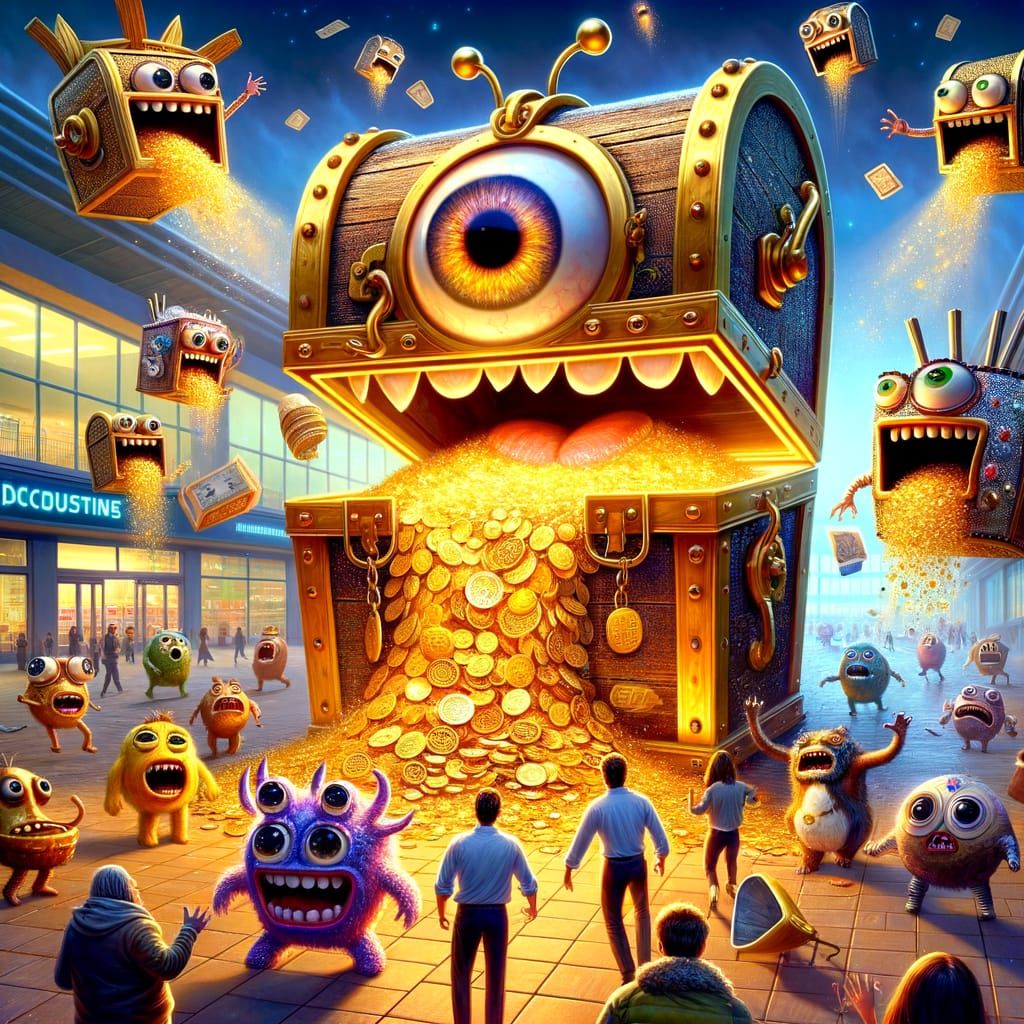 Animated Treasure Chests Riot in Abandoned Plaza