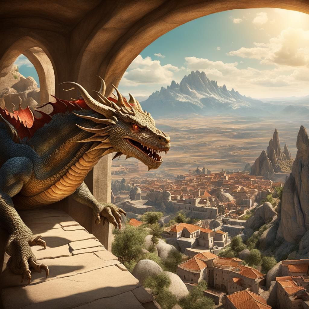 Saint George's Dragon Duel: A Matte Painting