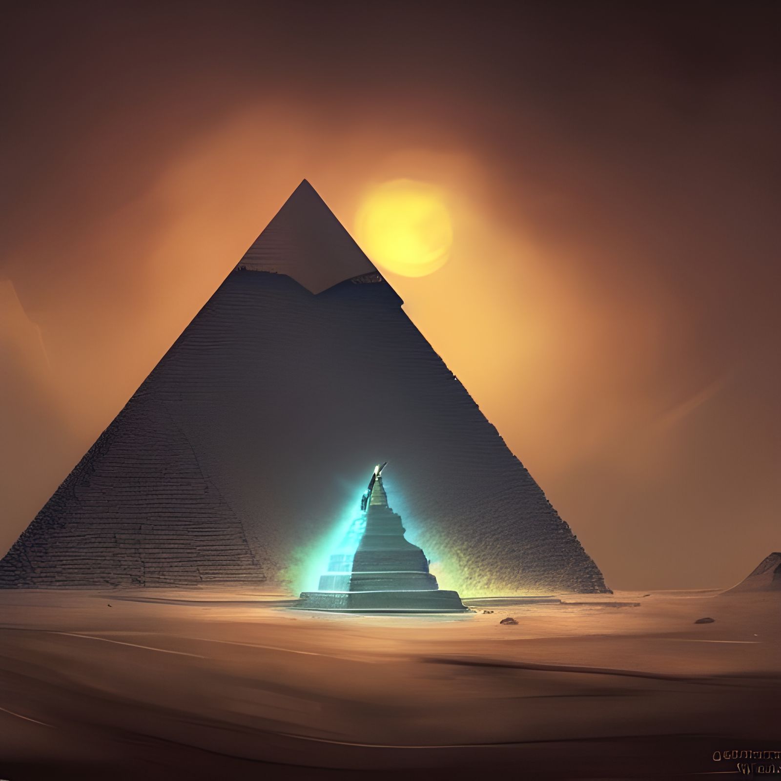 Sinister Egyptian God at Pyramid