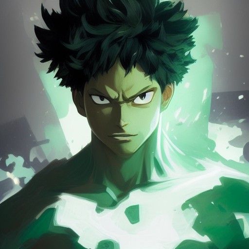 Hyperdetailed Portrait of Izuku Midoriya in Dynamic Lighting