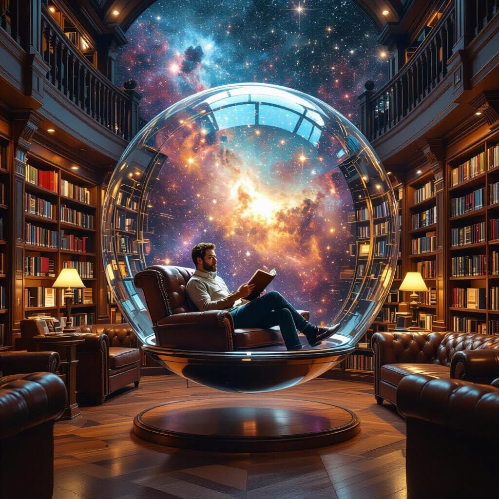 Cosmic Library Sphere: A Syd Mead Vision