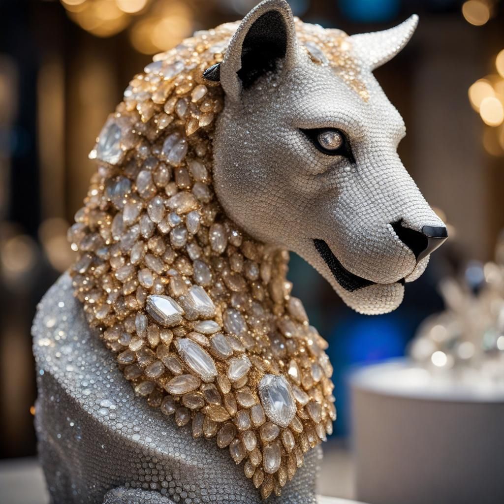 Gemstone Animal Sculpture in Greek Style