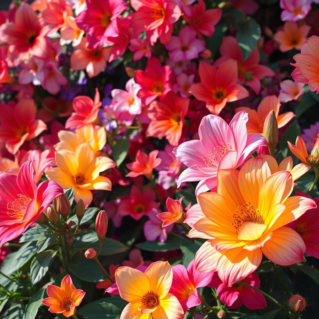 Vibrant Floral Tapestry in Soft Light