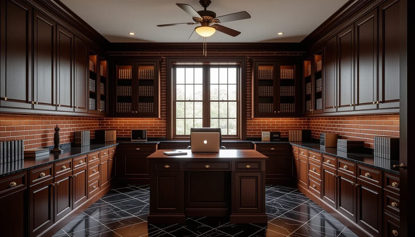 Victorian Working Room with Laptop in Cinematic Style