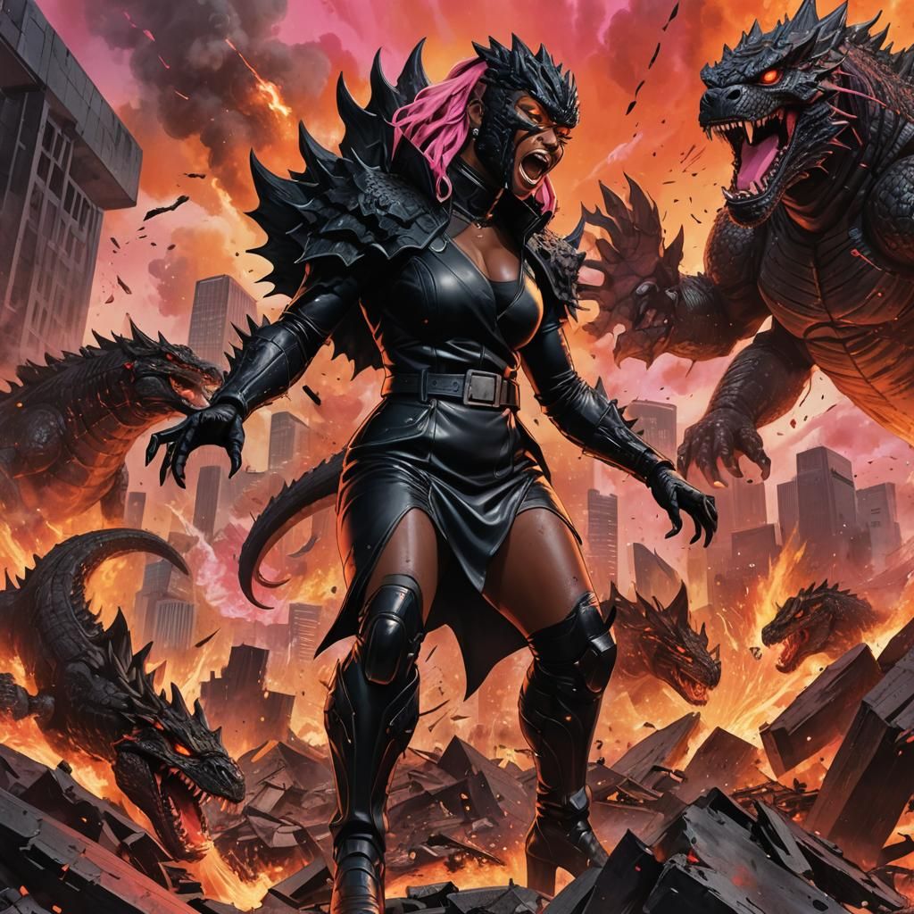 Megan Thee Stallion as Godzilla in Houston