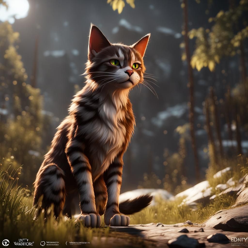 Warrior Cats in 3D Game Cinematic Style