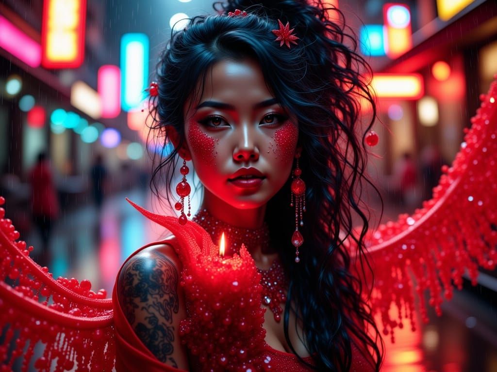 Cyberpunk Goddess of Nature in 8K Pencil Sketch