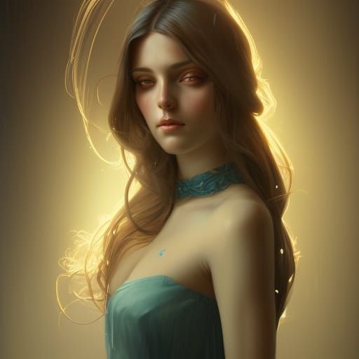 Detailed Portrait of a Blue-Haired Girl