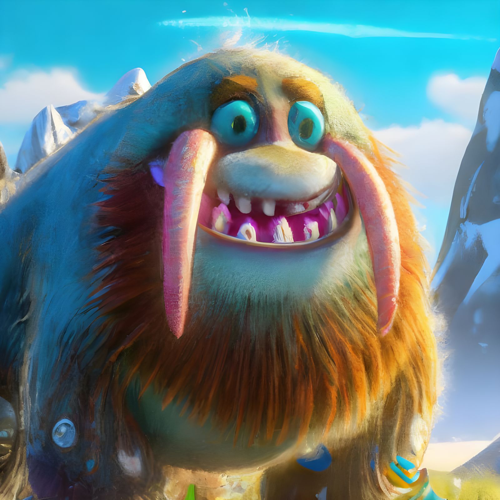 Mammot from My Singing Monsters in 3D Render