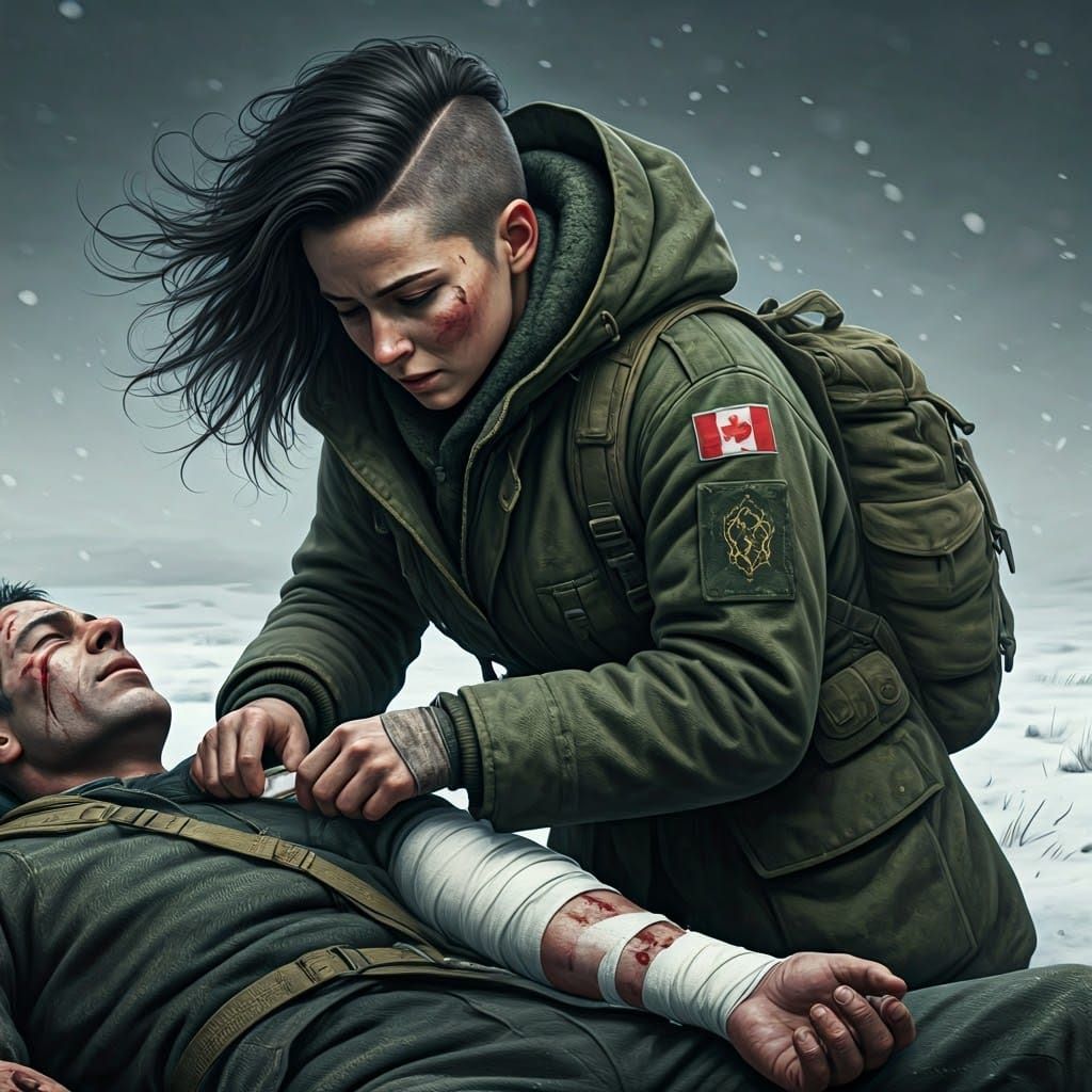 Distressing Winter Rescue Scene