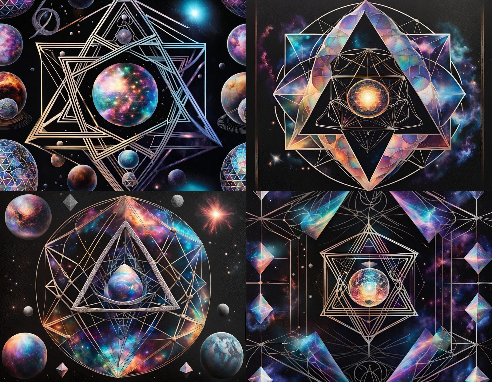 Holographic Sacred Geometry in Cosmic Space