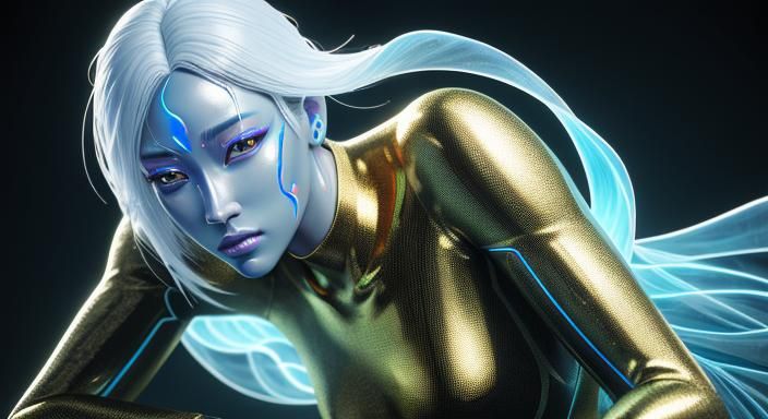 Ethereal Anonaki Goddess in 3D Cinematic Art