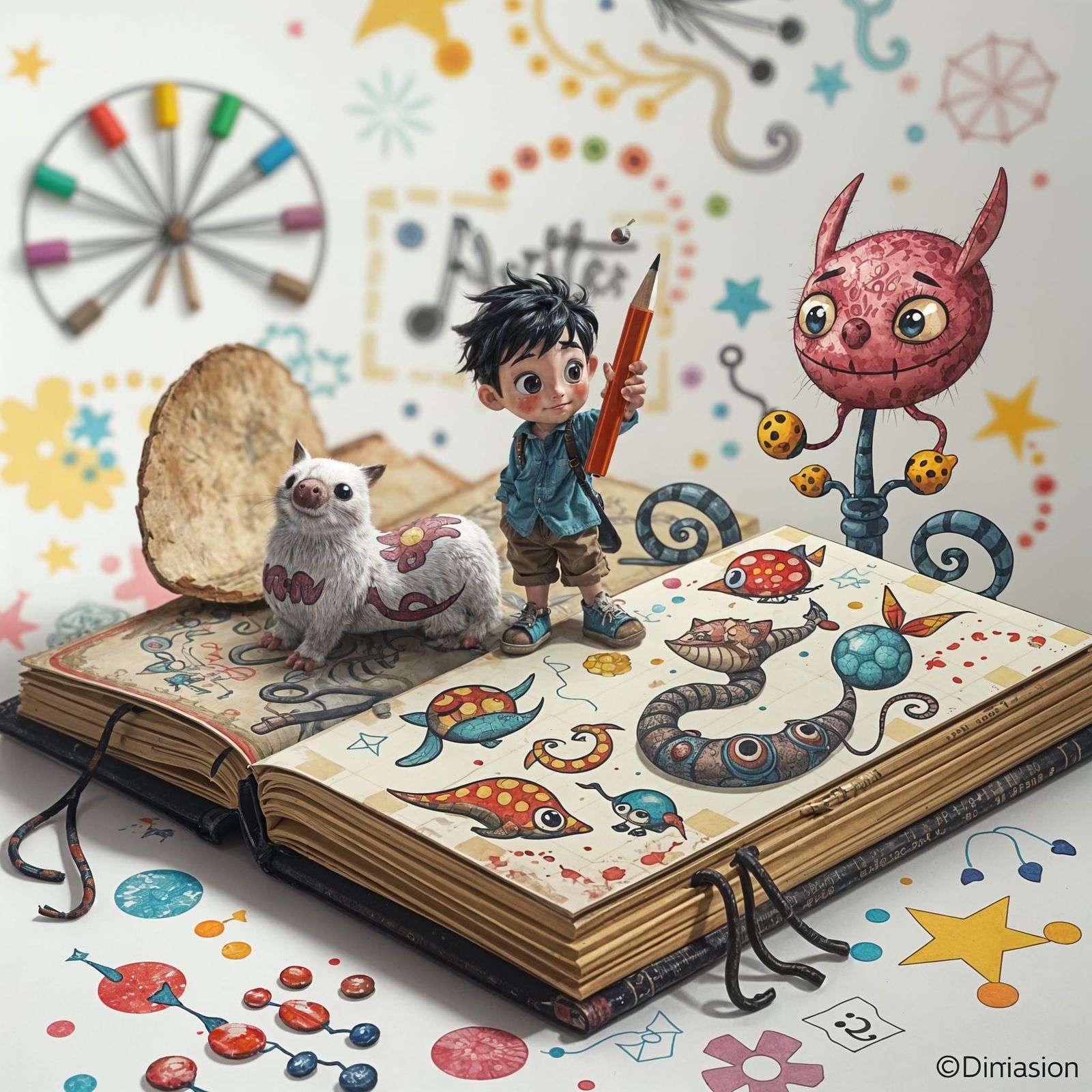 Whimsical Anime-Inspired Doodle World