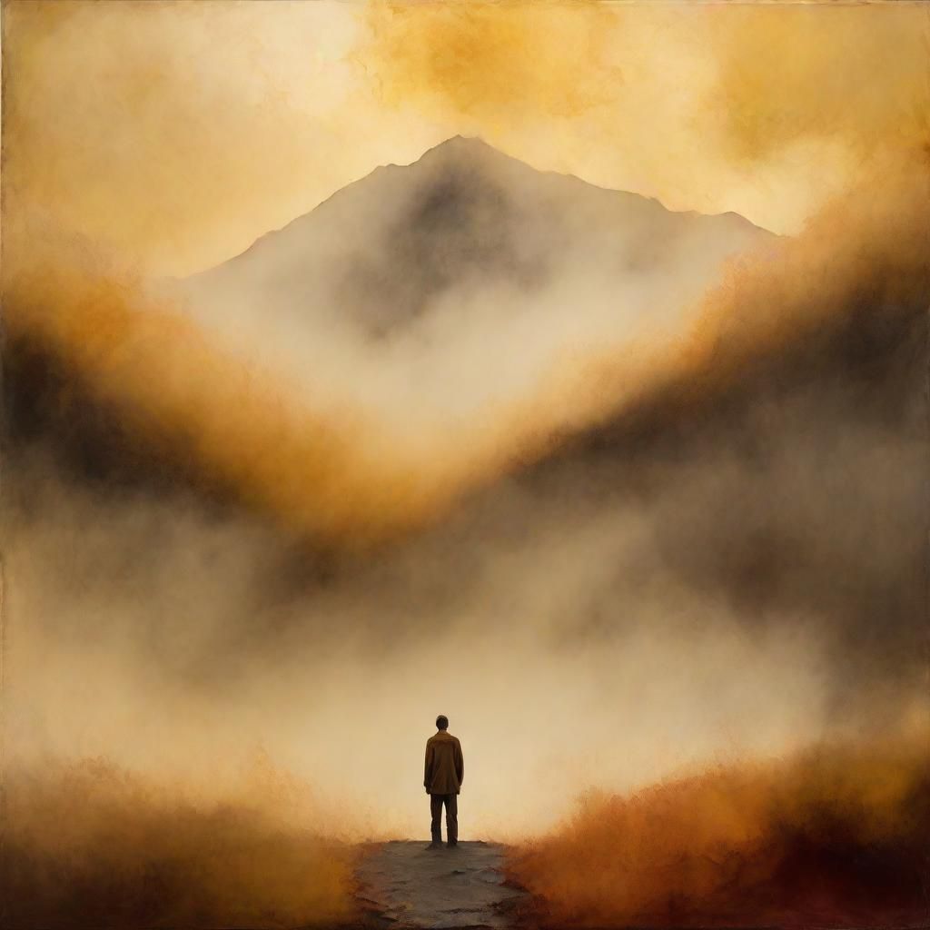 Surrealist Alyosha Contemplates the Misty Mountain