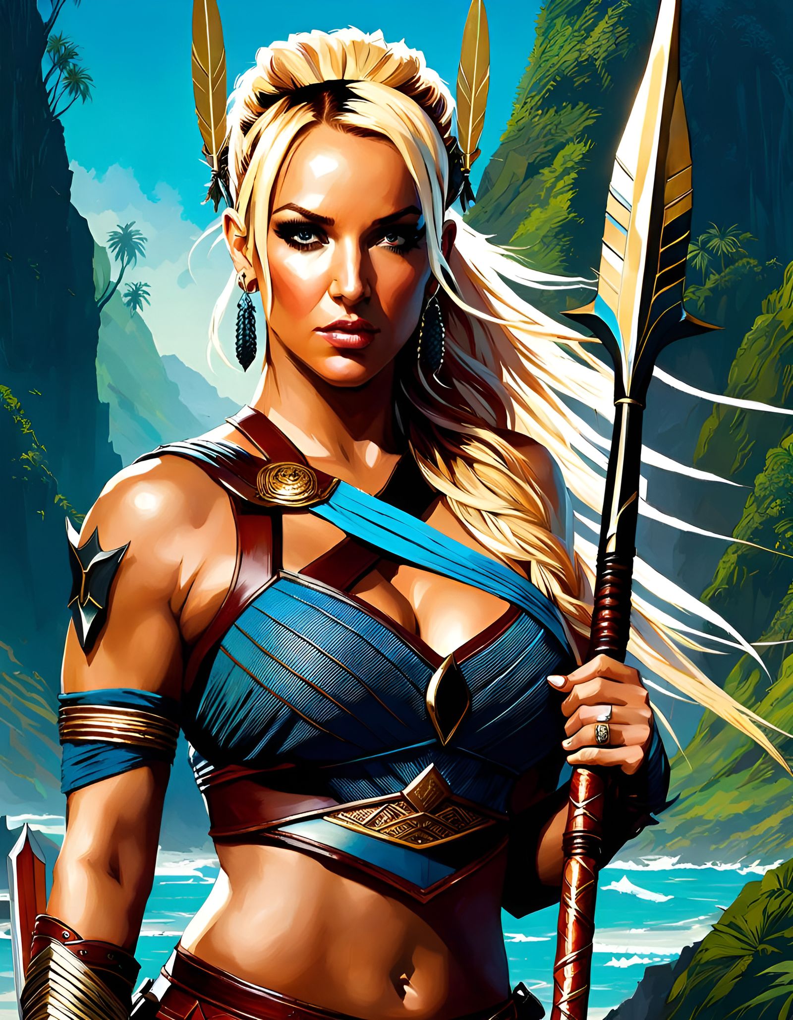 Warrior Portrait in Digital Art Style