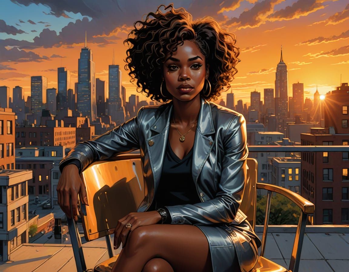 Vibrant Caricature of a Woman in Comic Book Style