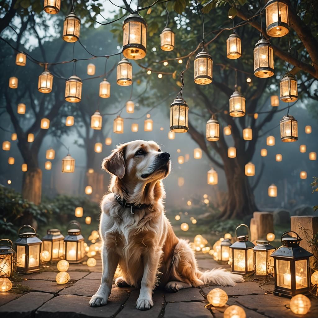 Lanterns Guide Dog to Eternity