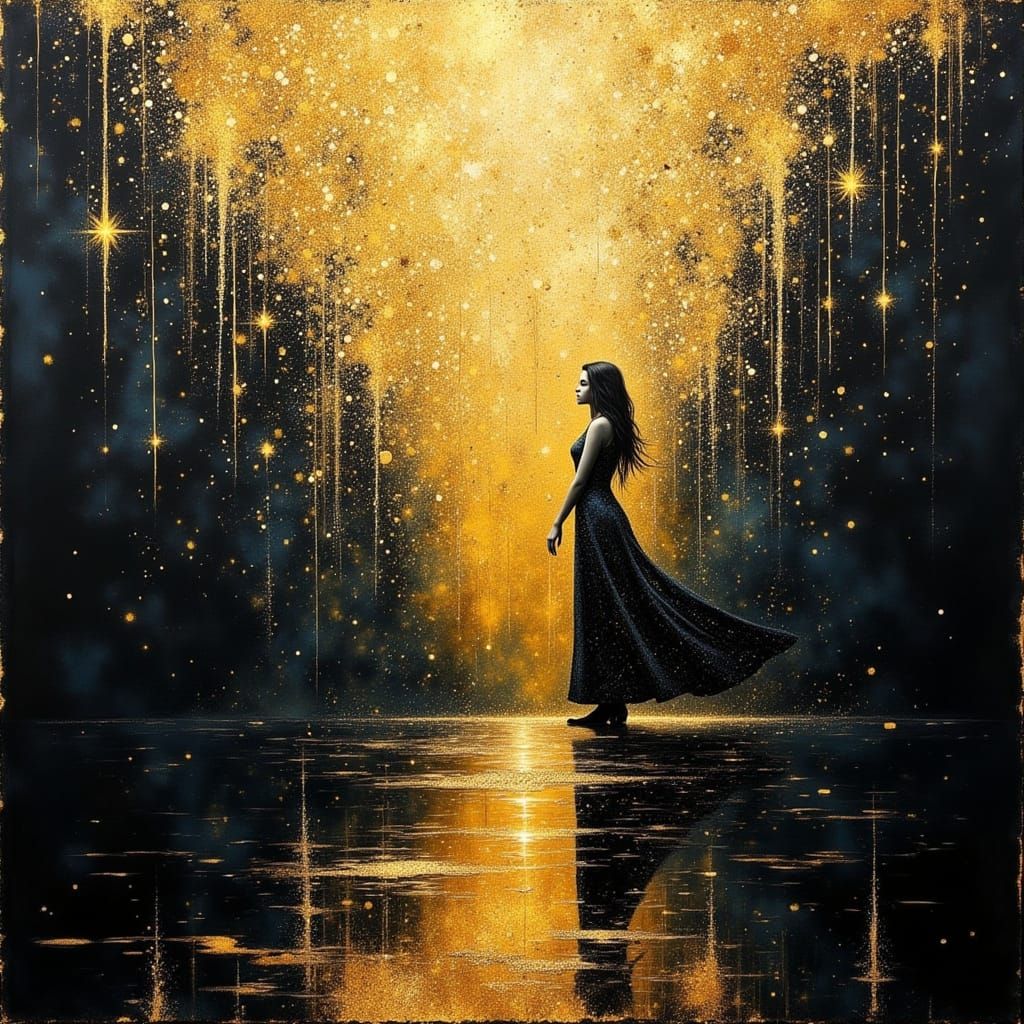 Heaven's Waiting Room with Gold and Silver Glitter