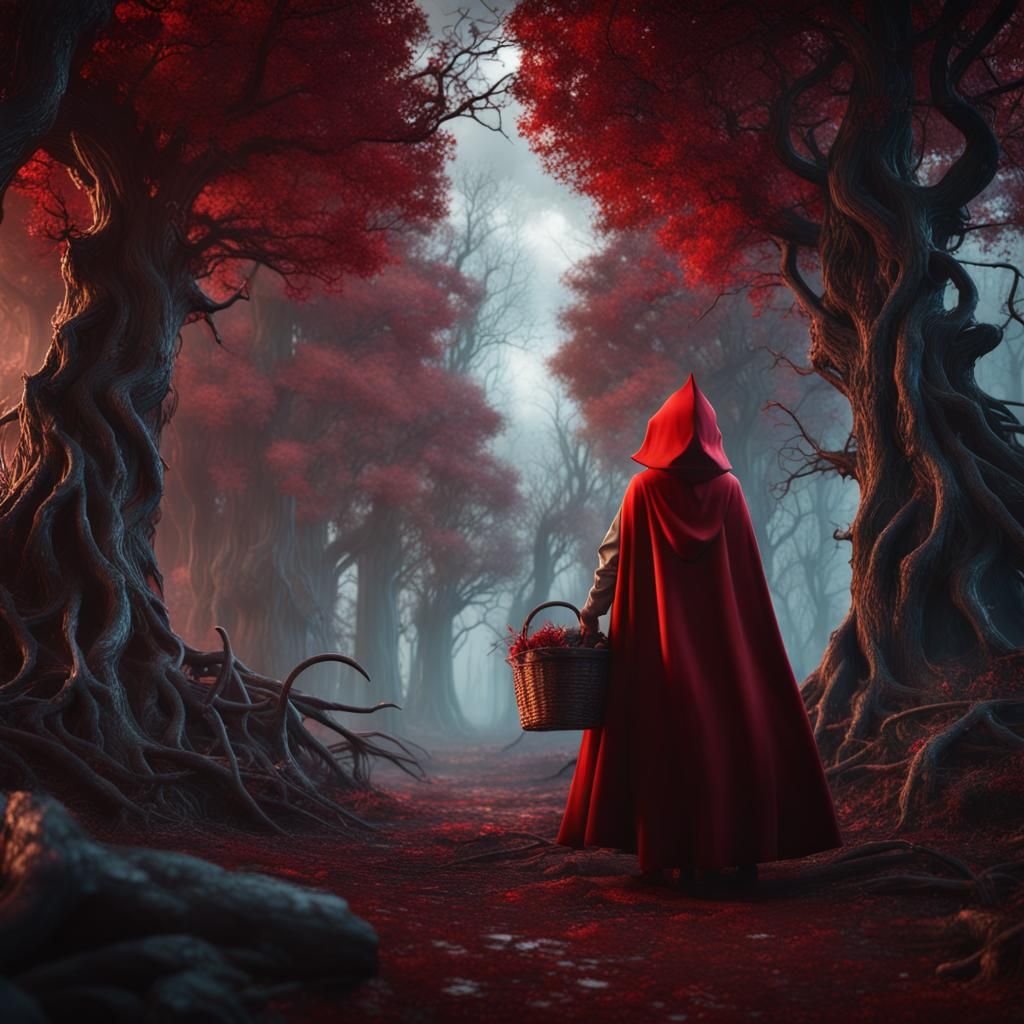 Demonic Eldritch Little Red Riding Hood Art