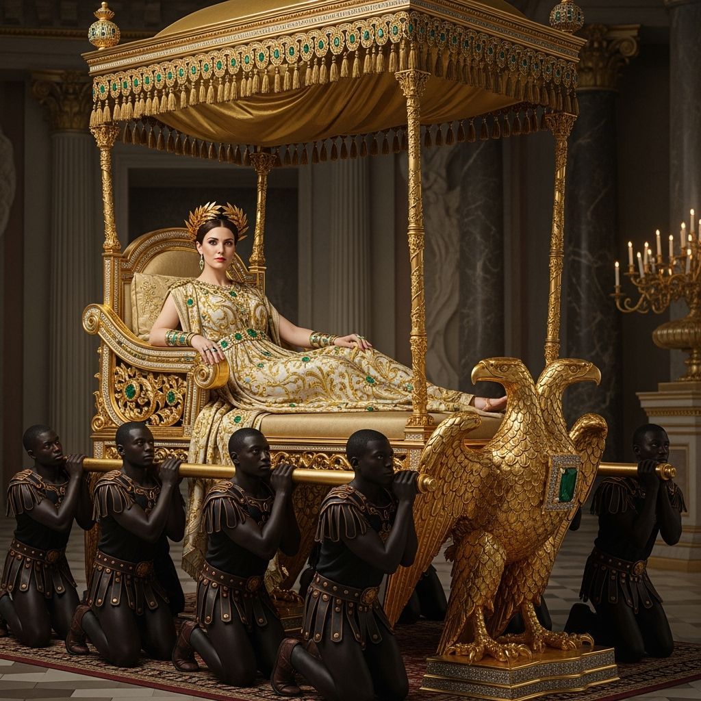 Roman Empress on Gold Litter in Renaissance Style