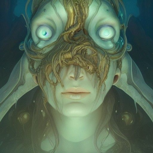 Eldritch Sea God: Detailed Fantasy Portrait