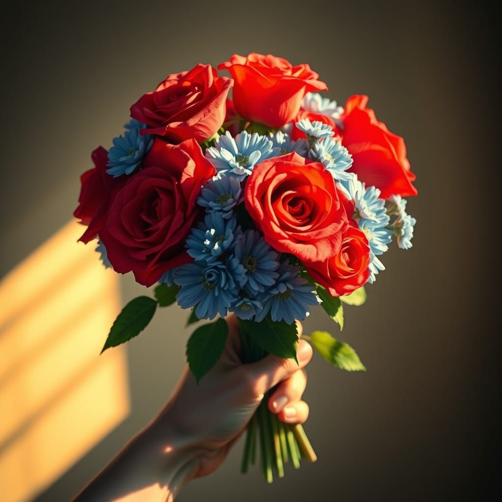 Roses and Carnations in Art Nouveau Style