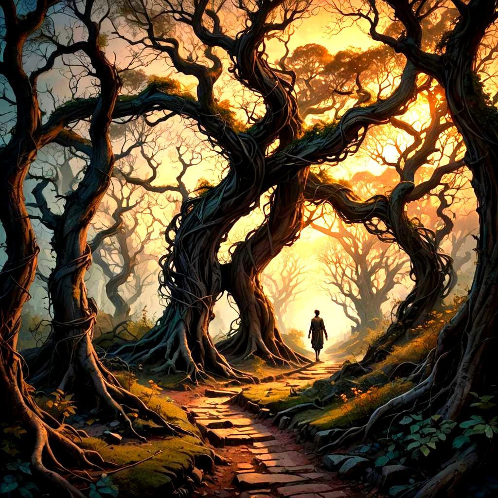 Down the Witches Road: AI Generated Image