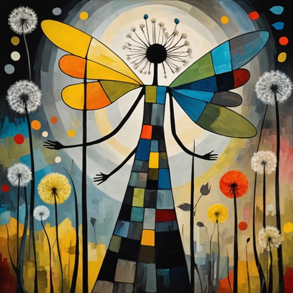 Winged Fairies Making Wishes in Dandelion Dreamscape