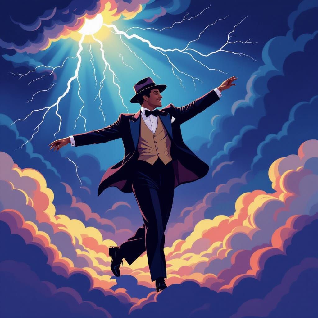 1920s Jazz Dancer on Lightning Cloud