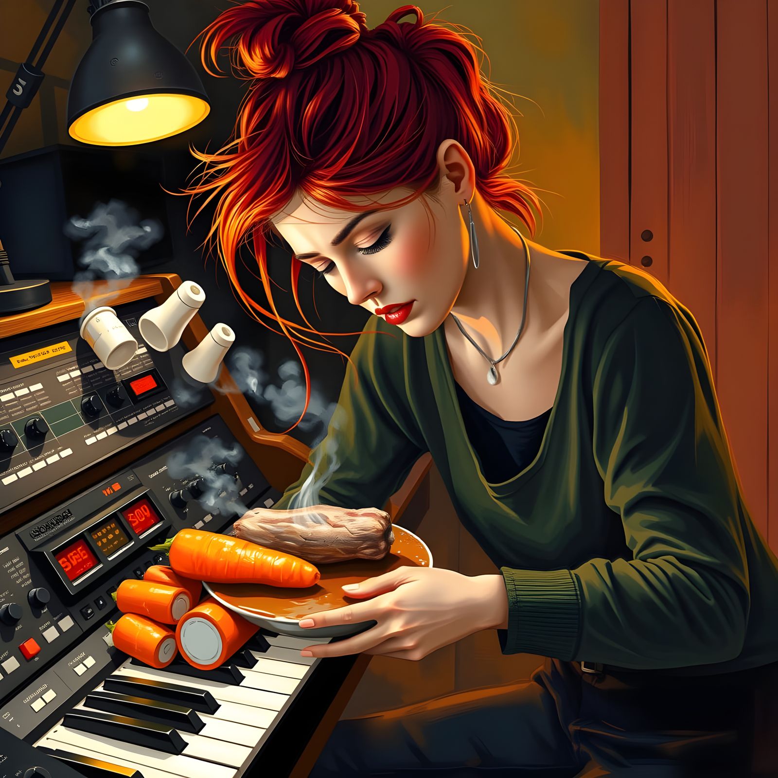 Woman Spills Rabbit Stew on Moog Synthesizer