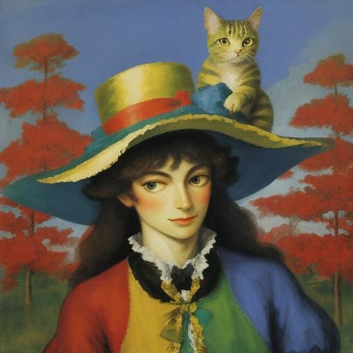 Magic Cat in Hat: Nolde and Gainsborough Style