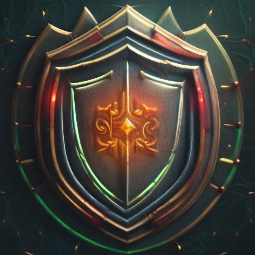 Hyperrealistic Knight Shield with Ray Lights