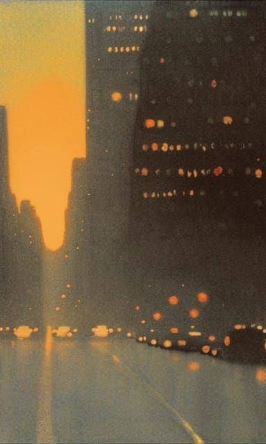 Manhattanhenge Sunset Inspired by Golden Age Illustrators