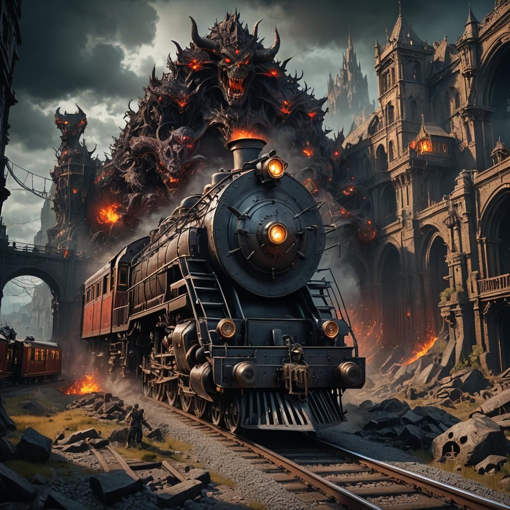 Fantastical Demon Train Concept Art