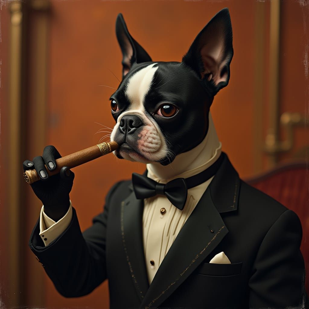 Boston Terrier as Film Noir Character