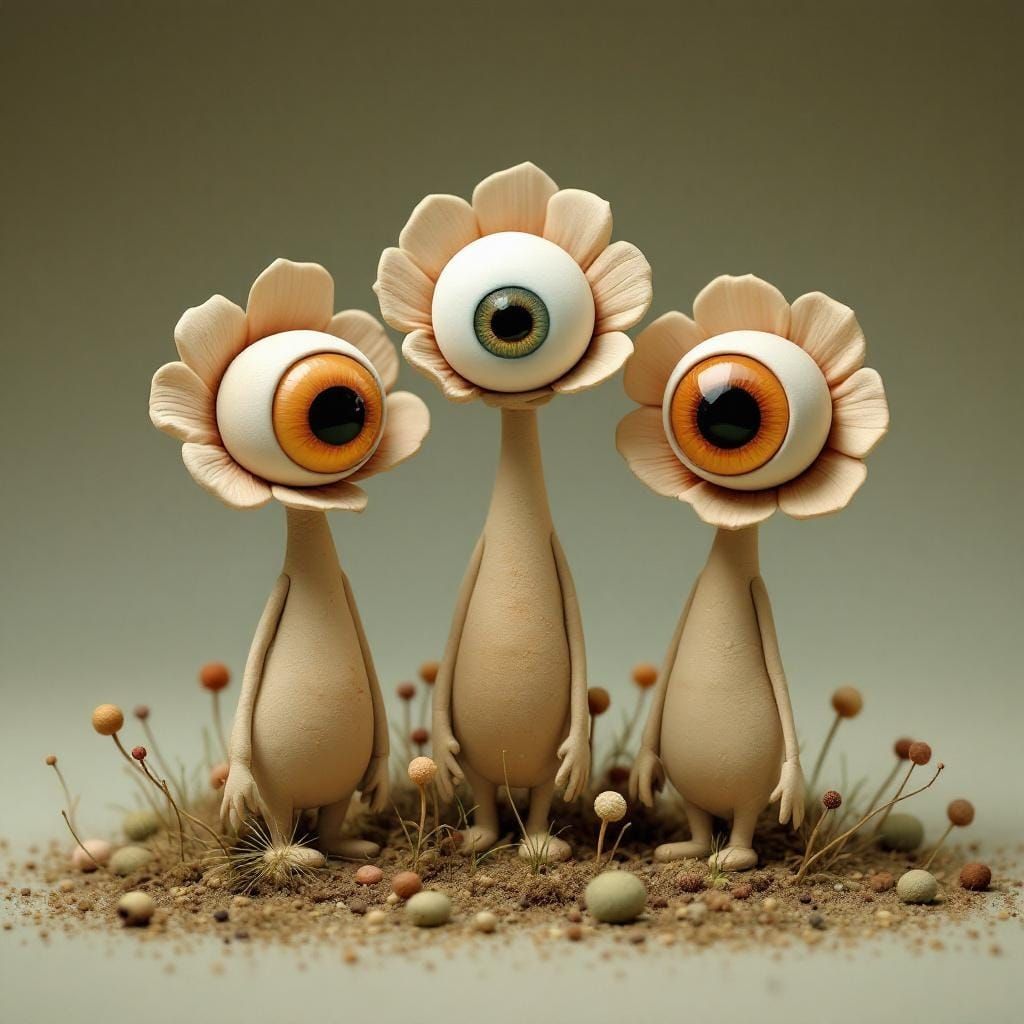 Whimsical Clay Creatures with Googly Eyes