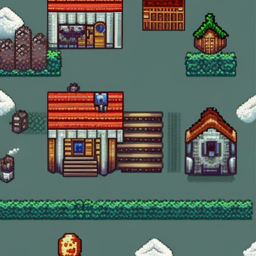 Charming Pixel Art House Illustration