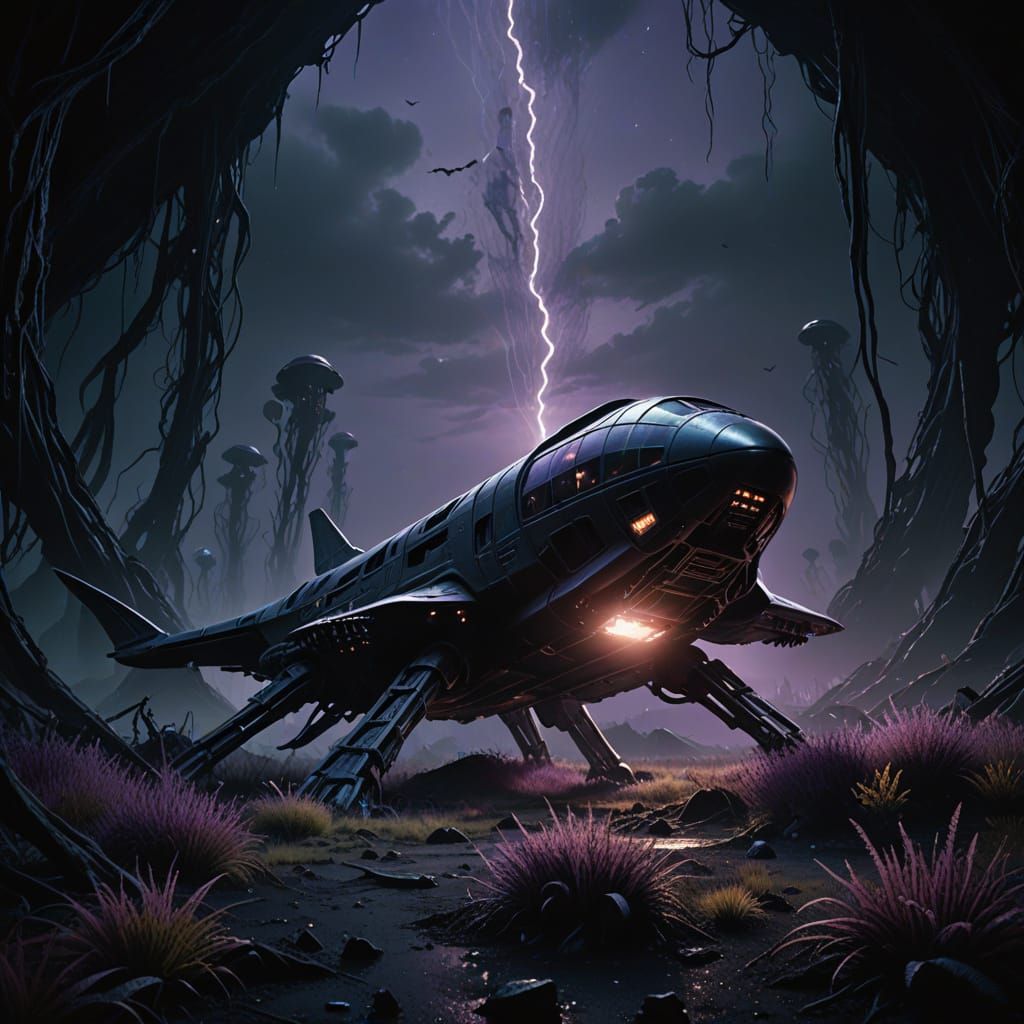 Surreal Alien Wasteland in Dark Sci-Fi Horror